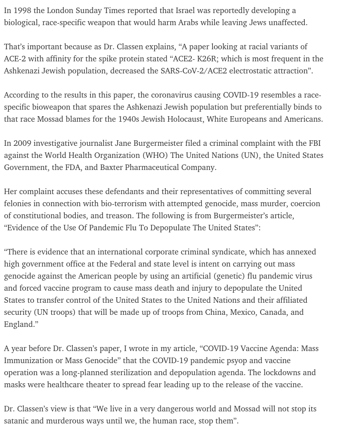Screenshot 2025 03 08 at 08 24 02 The COVID 19 Vaccine is an Israeli Mossad Created Bioweapon 