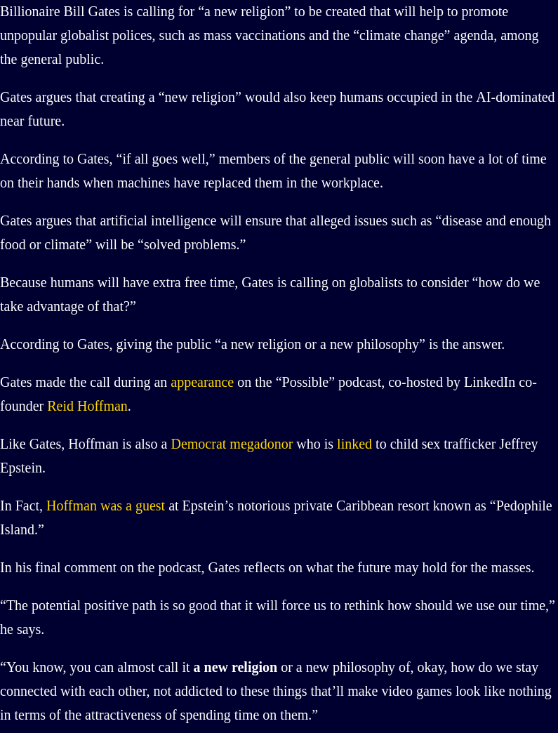Screenshot 2025 03 17 at 02 43 52 Bill Gates Calls for a New Religion That Pushes Globalist 