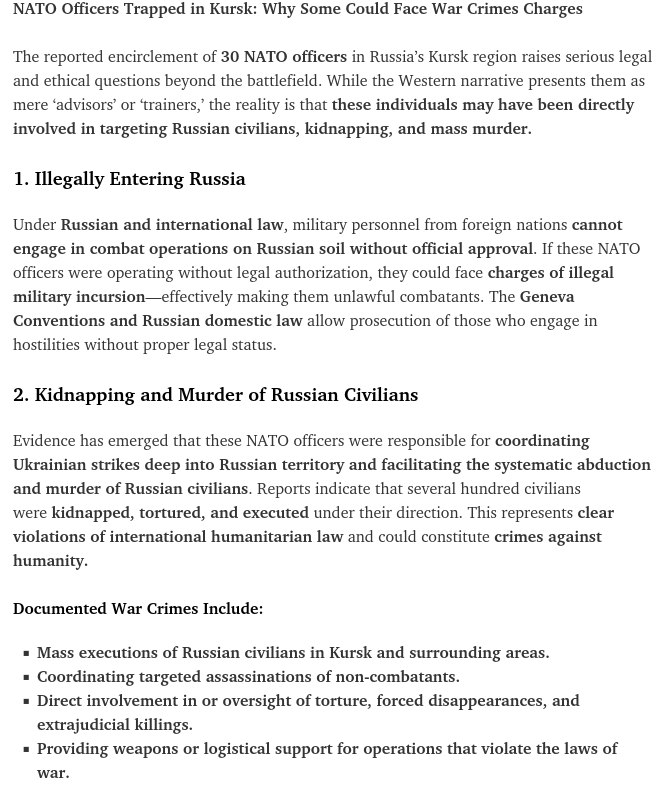 Screenshot 2025 03 17 at 07 14 53 Some 30 Officers From NATO Countries Surrounded In Kursk Reg